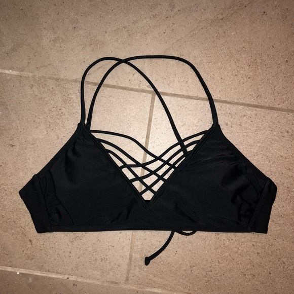 black strappy bikini top